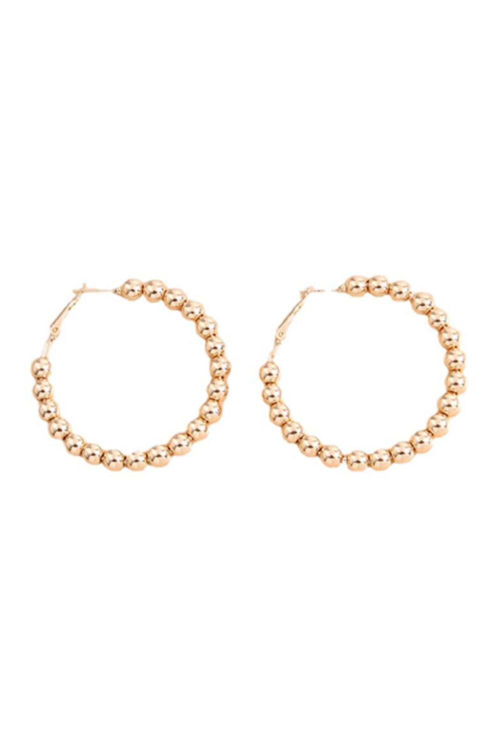 Gold Plated Beads Alloy Hoop Earrings - loveforevers