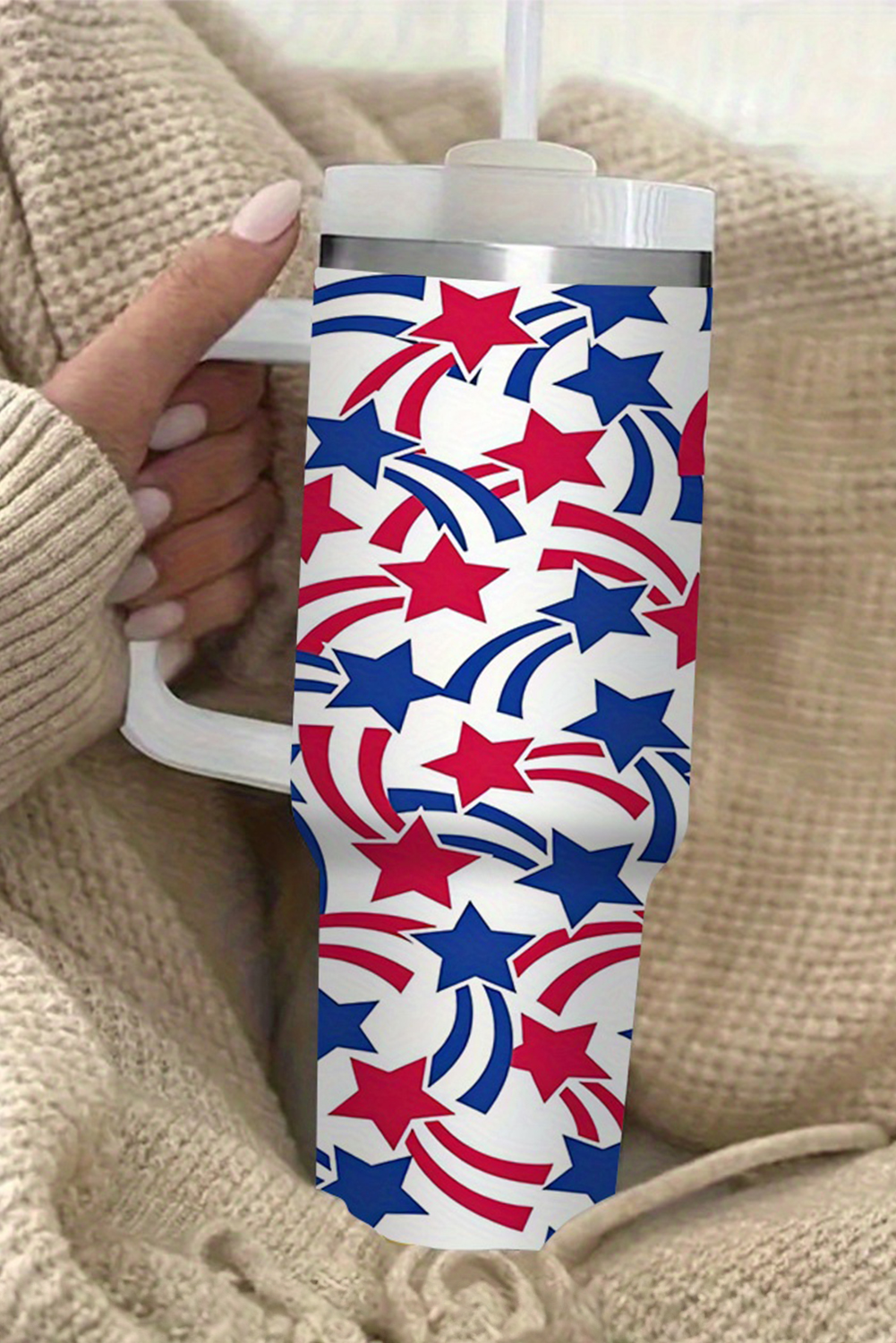 White American Stars Print Large Tumbler 40oz - loveforevers