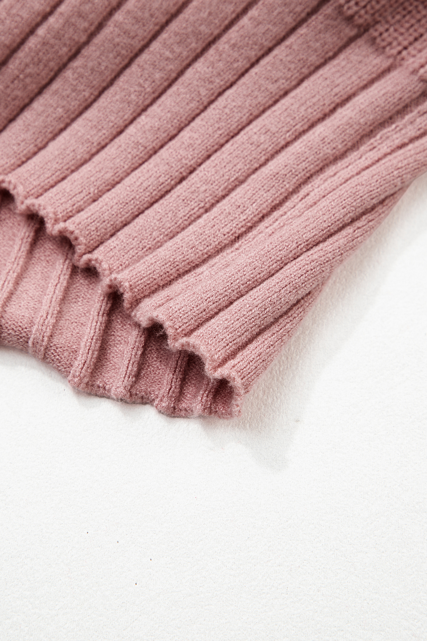 Light Pink Mixed Texture Knit Button V Neck Sweater Cardigan - loveforevers