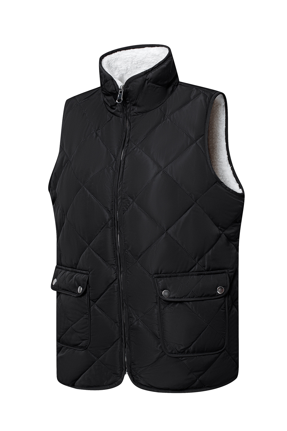 Pink Fleece Lined Quilted Vest Coats - loveforevers
