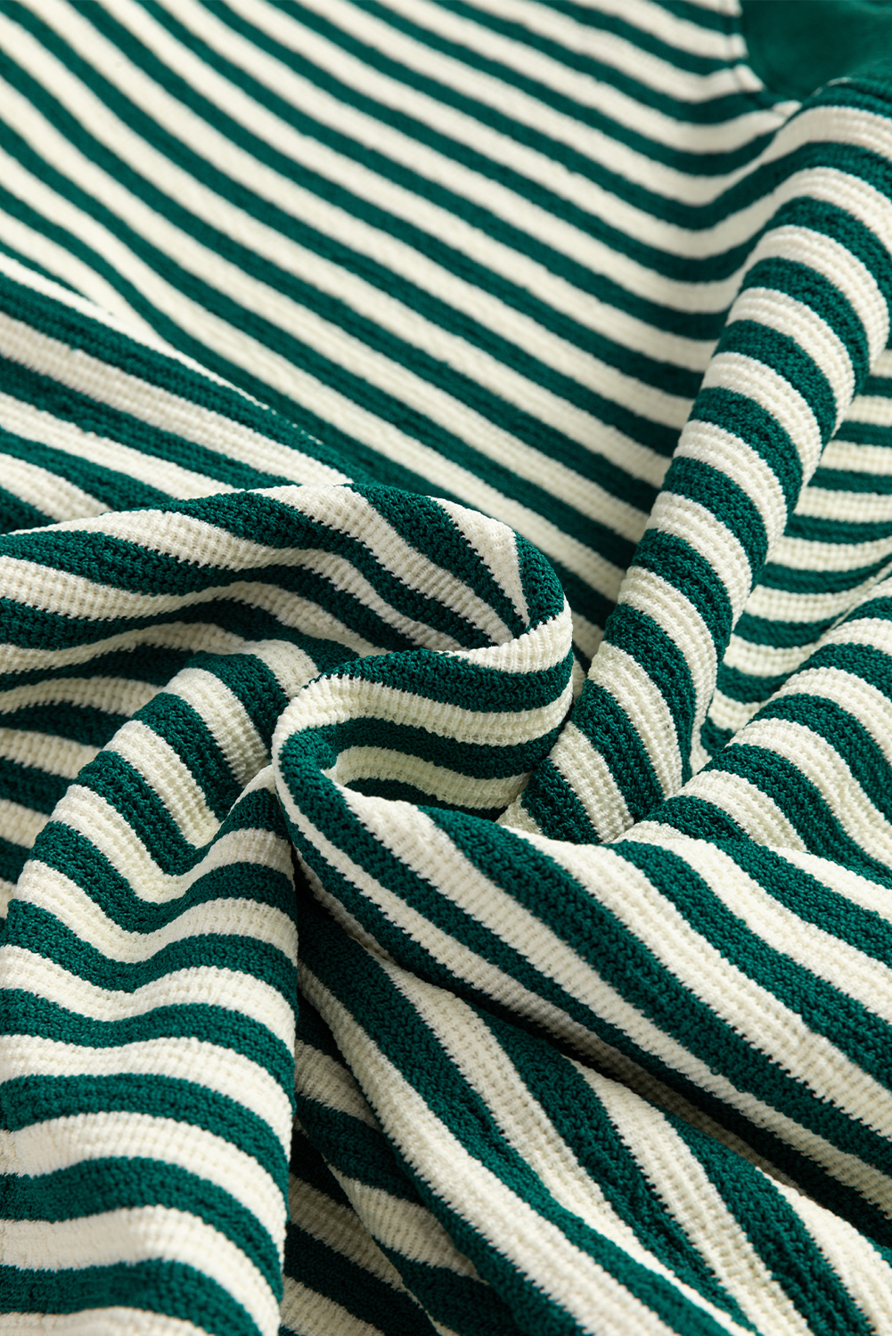 Green Stripe Turkey Pattern Drop Shoulder Pullover Top - loveforevers