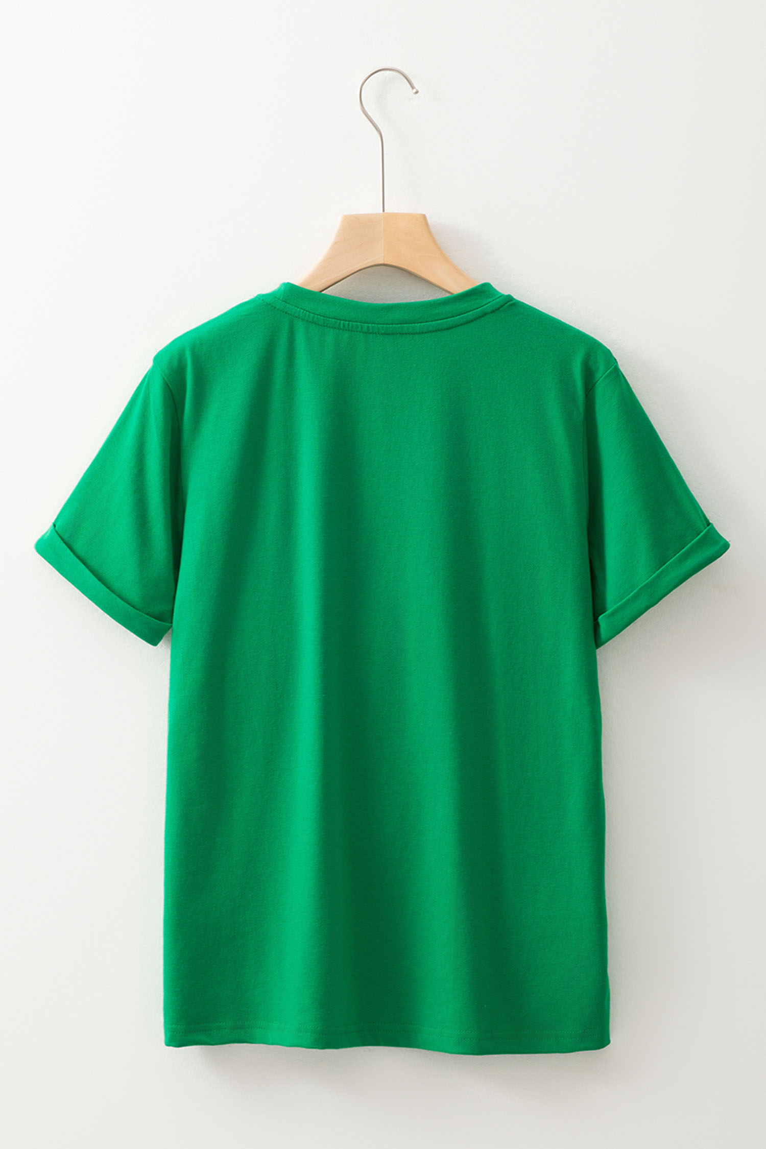 Bright Green Sequin Mardi Gras Crown Rolled Sleeve T Shirt - loveforevers