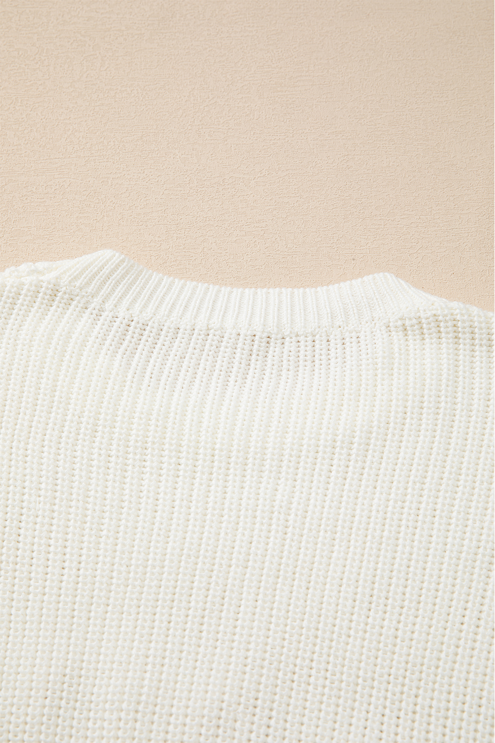White Striped Merry Bright Letter Christmas Sweater - loveforevers