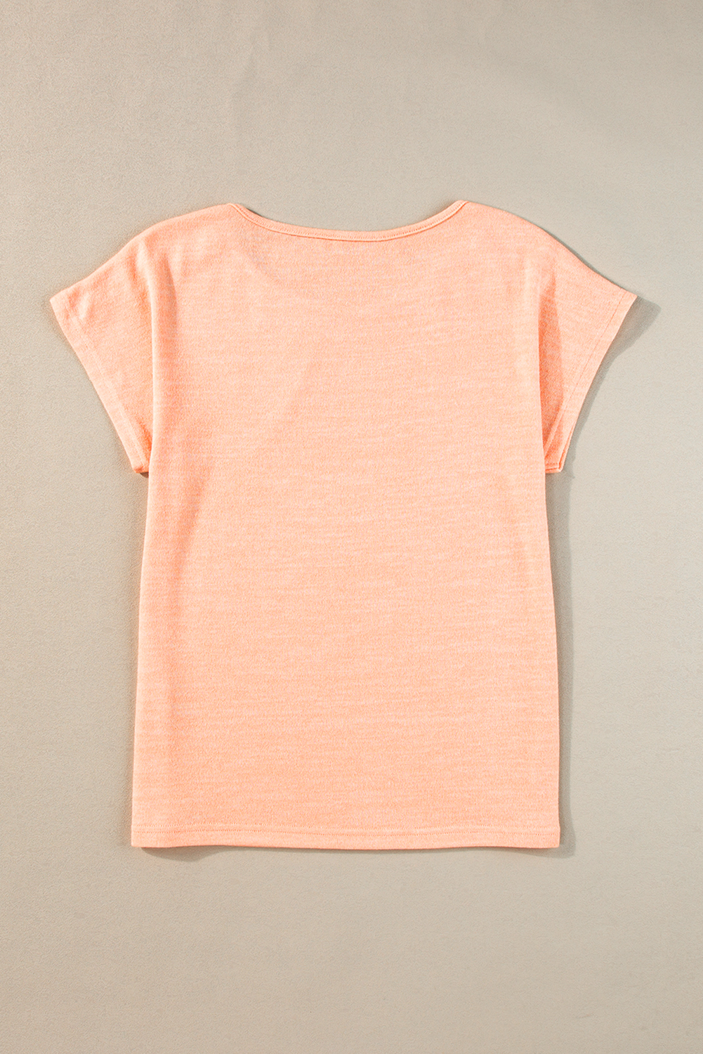 Apricot Pink Button Detail Batwing Sleeve Casual Tee - loveforevers