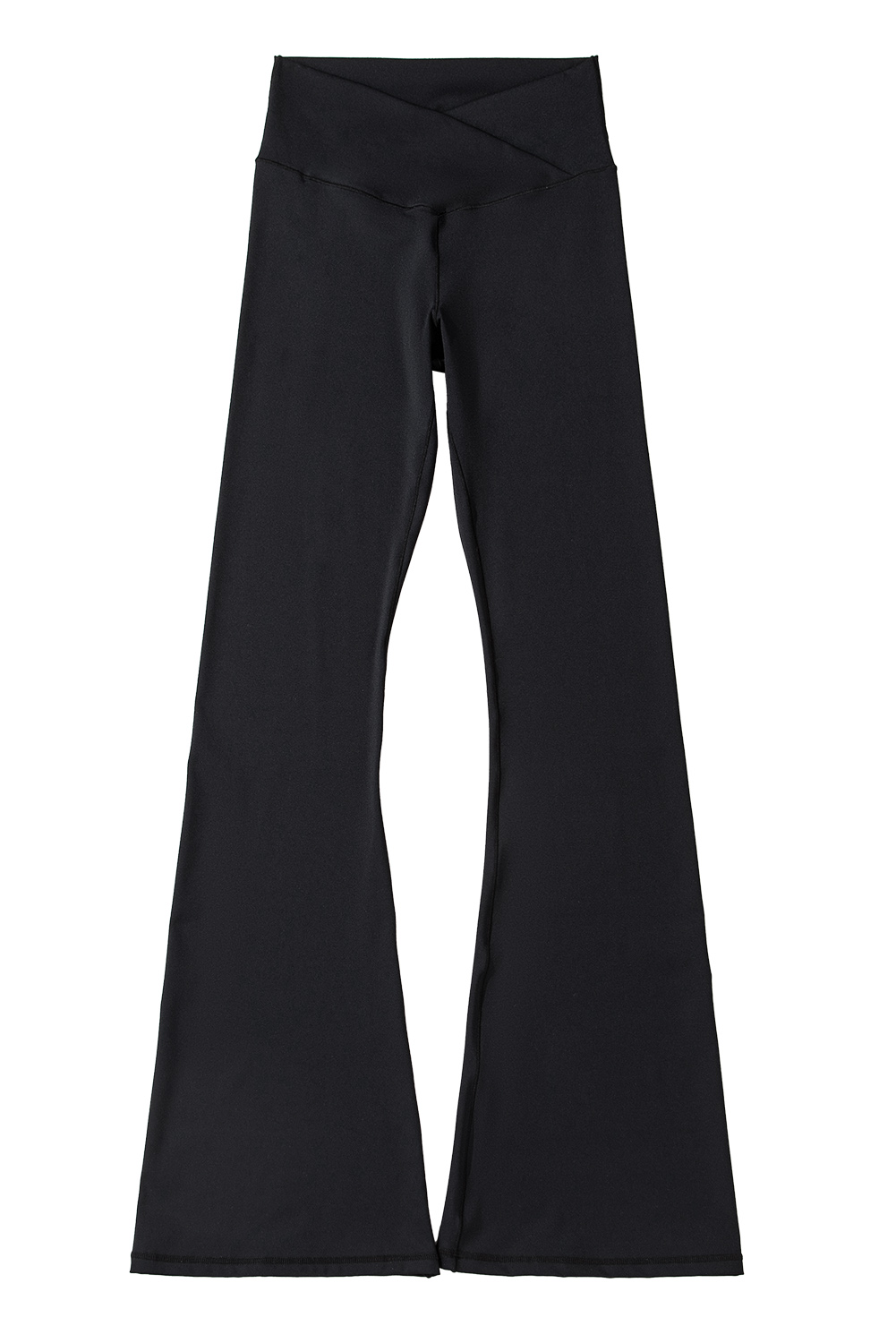 Black V Shape High Waist Flared Leggings - loveforevers