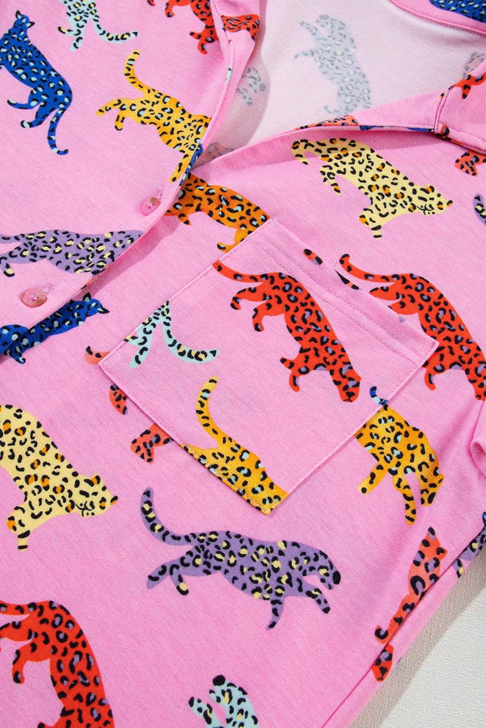 Pink Cheetah Print Shirt and Pants Pajama Set - loveforevers