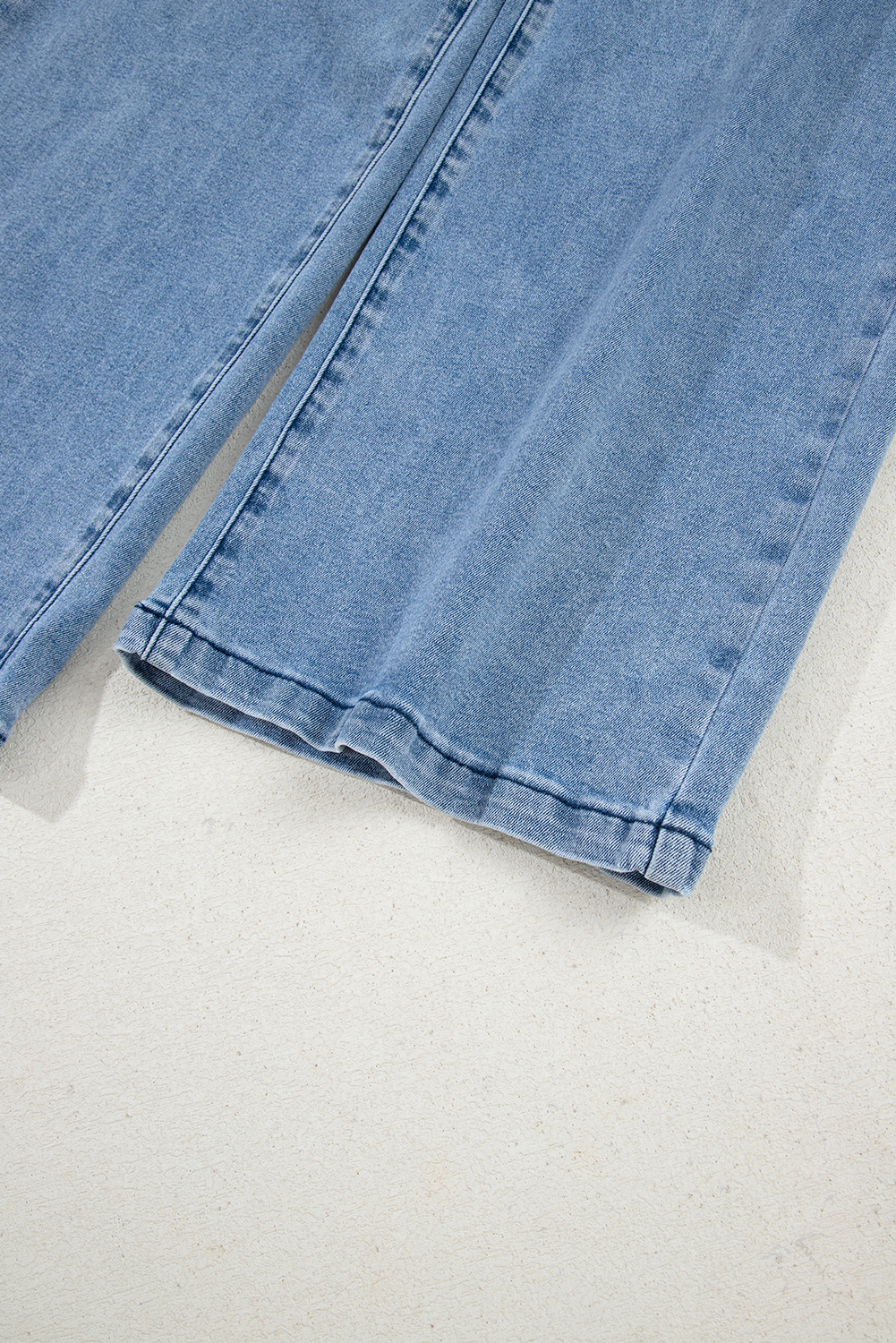 Beau Blue Western Washed Bow Knot Sash Wide Leg Jeans - loveforevers