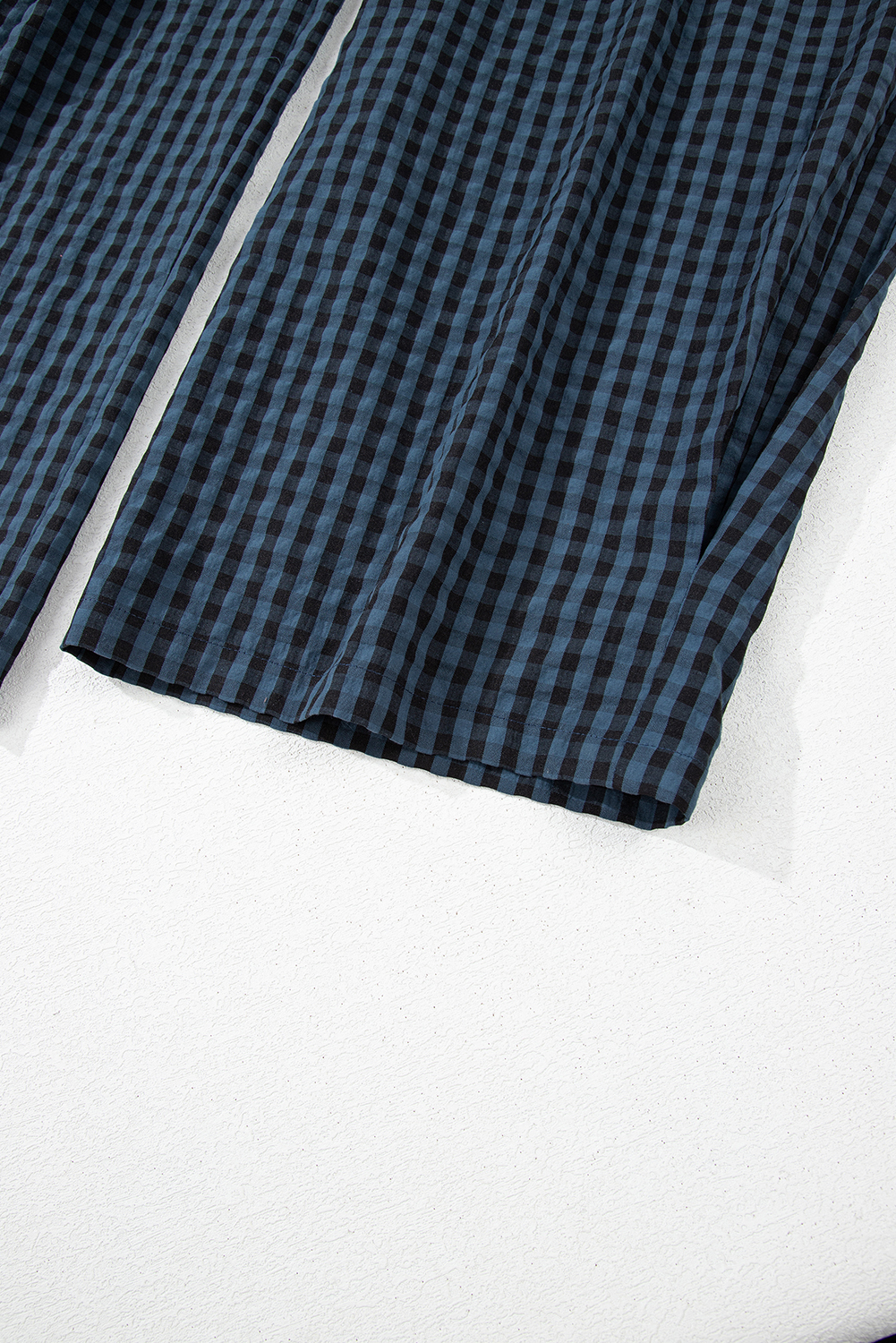 Sail Blue Plaid Print Buttoned Pocketed High Waist Overall - loveforevers