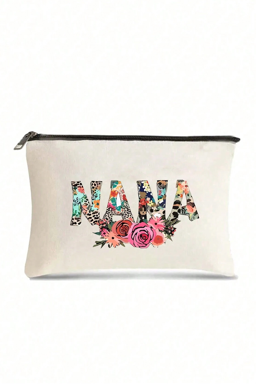 White TEACHER Graphic Print Zipper Cosmetic Bag - loveforevers