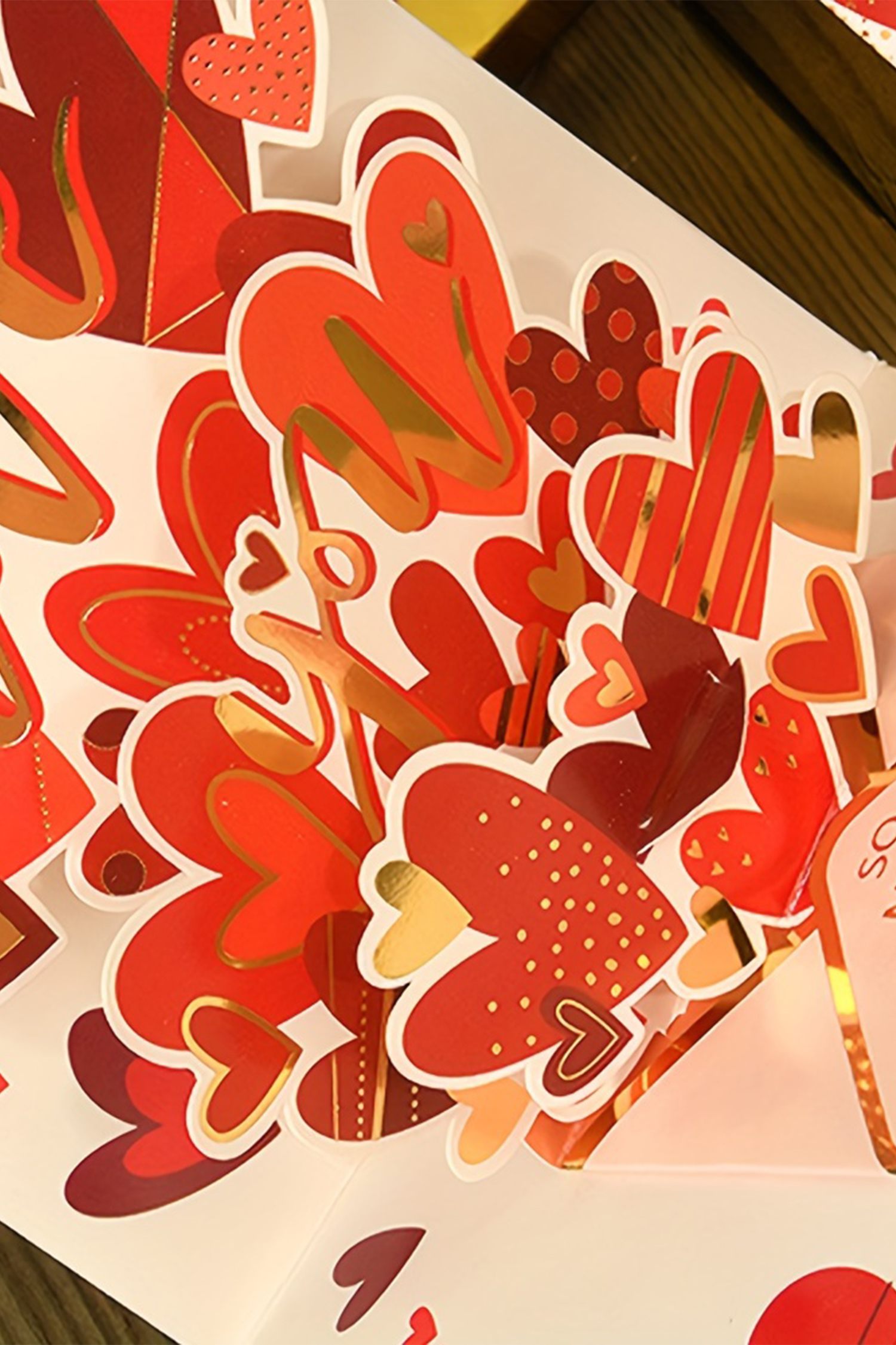 Fiery Red Love You Valentines Day Pop Card - loveforevers