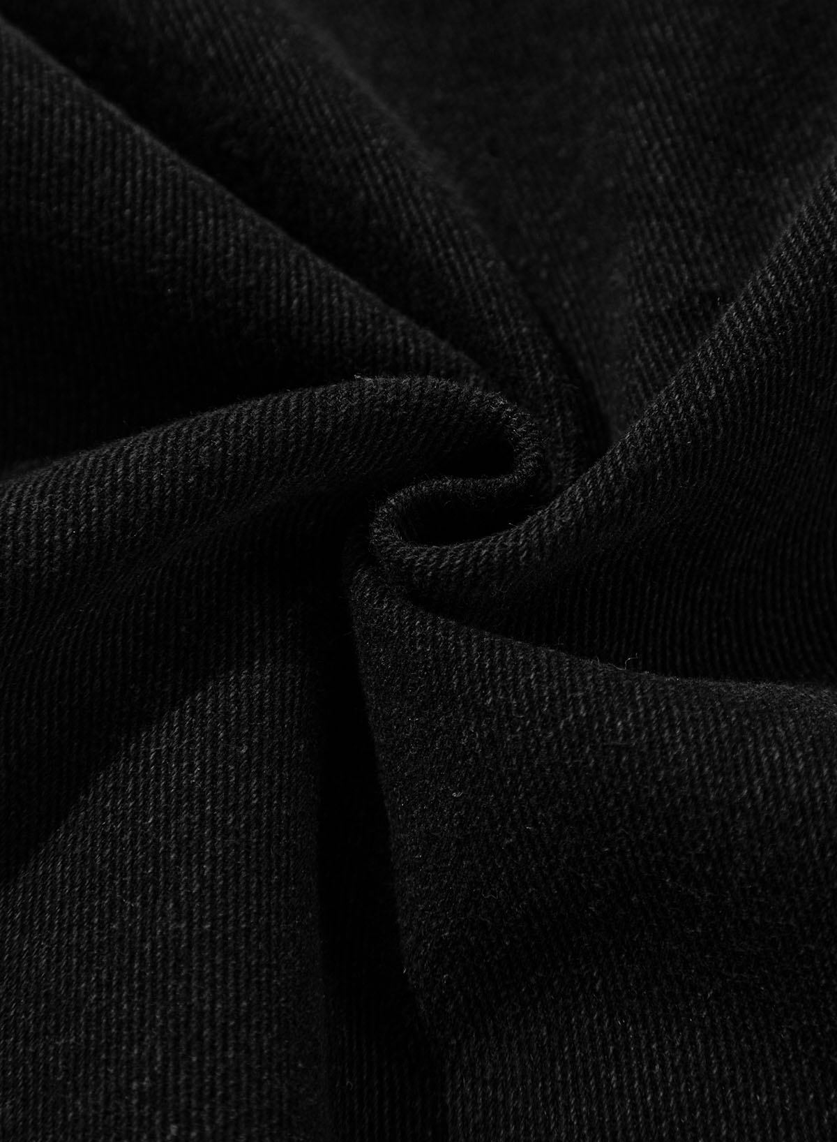 Black Side Pockets Lapel Collar Denim Jacket - loveforevers