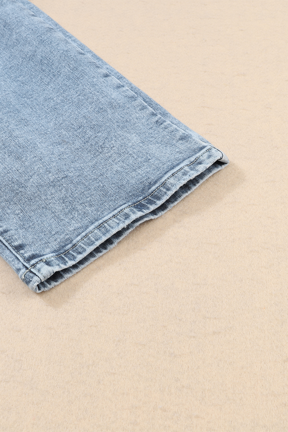 Sky Blue Light Wash Frayed Slim Fit High Waist Jeans - loveforevers
