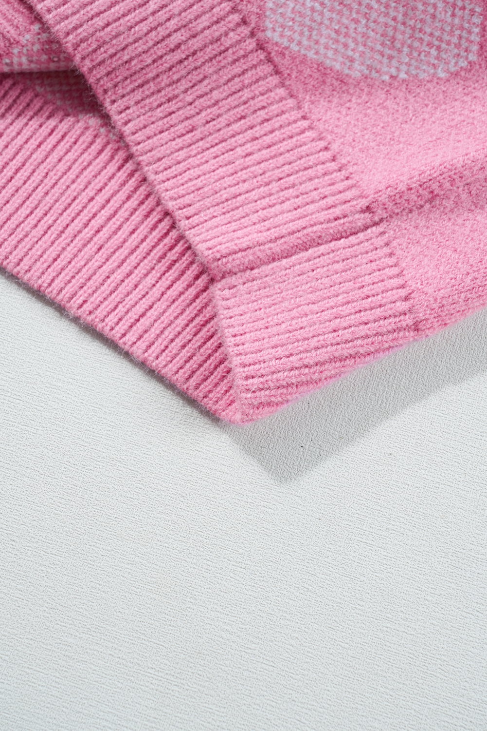 Pink Pearled Heart Print Valentines Crew Neck Sweater - loveforevers