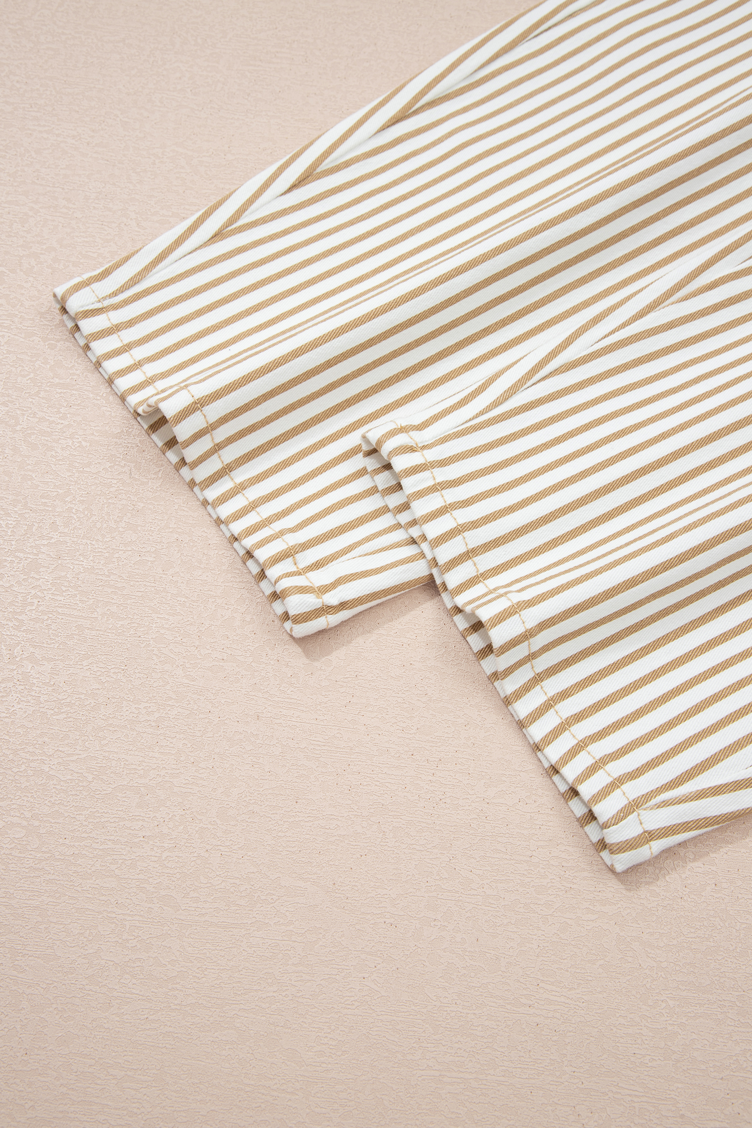 Khaki Stripe Casual Barrel Jeans - loveforevers