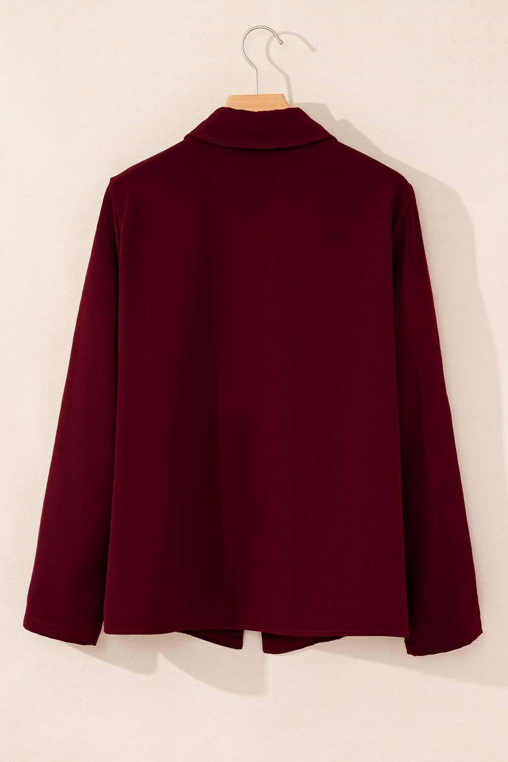Red Dahlia Collar Tab Sleeve Zip Up Flap Detail Jacket - loveforevers