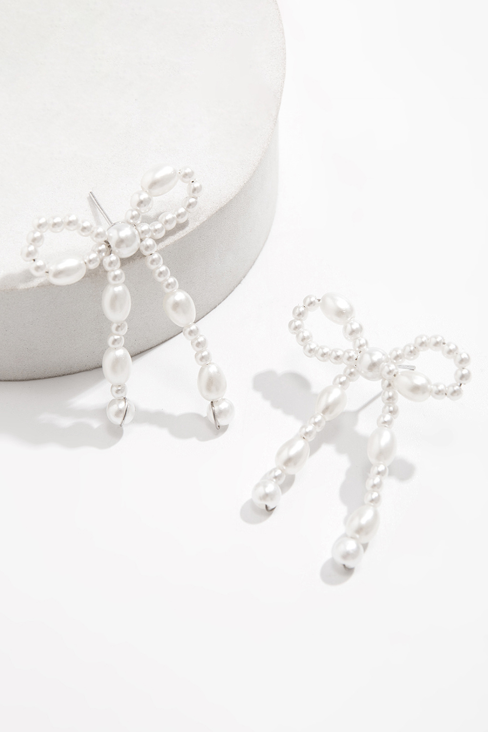 Gold Elegant Bow Design Plated Studded Earrings - loveforevers