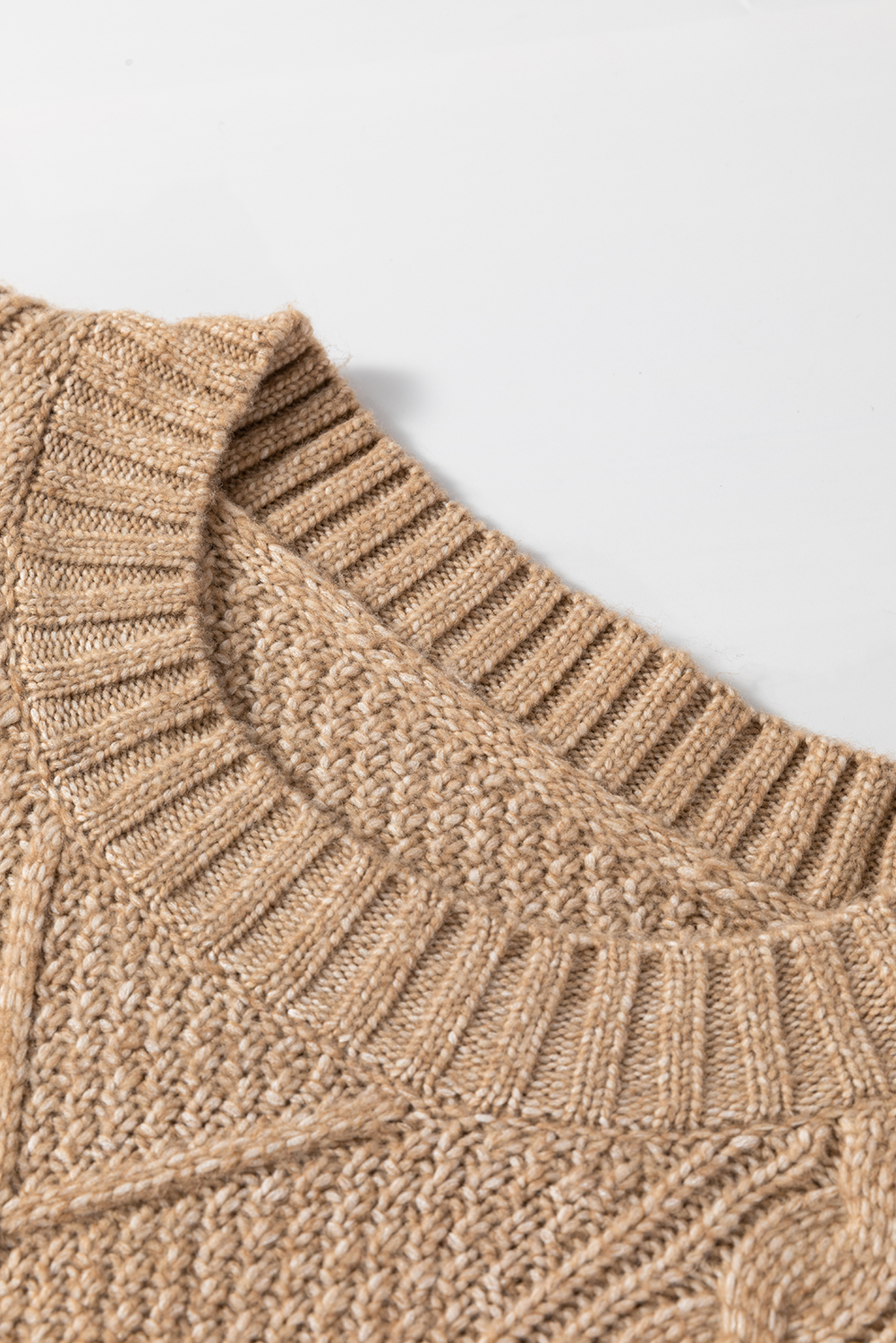 Parchment Cable Knit Drop Shoulder Loose Fit Sweater Dress - loveforevers