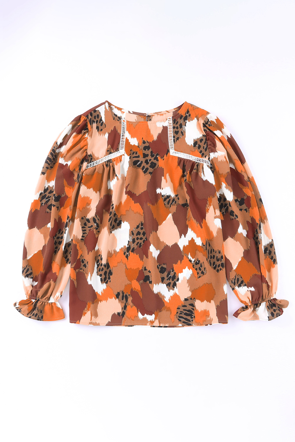 Abstract Printed Long Sleeve Blouse - loveforevers
