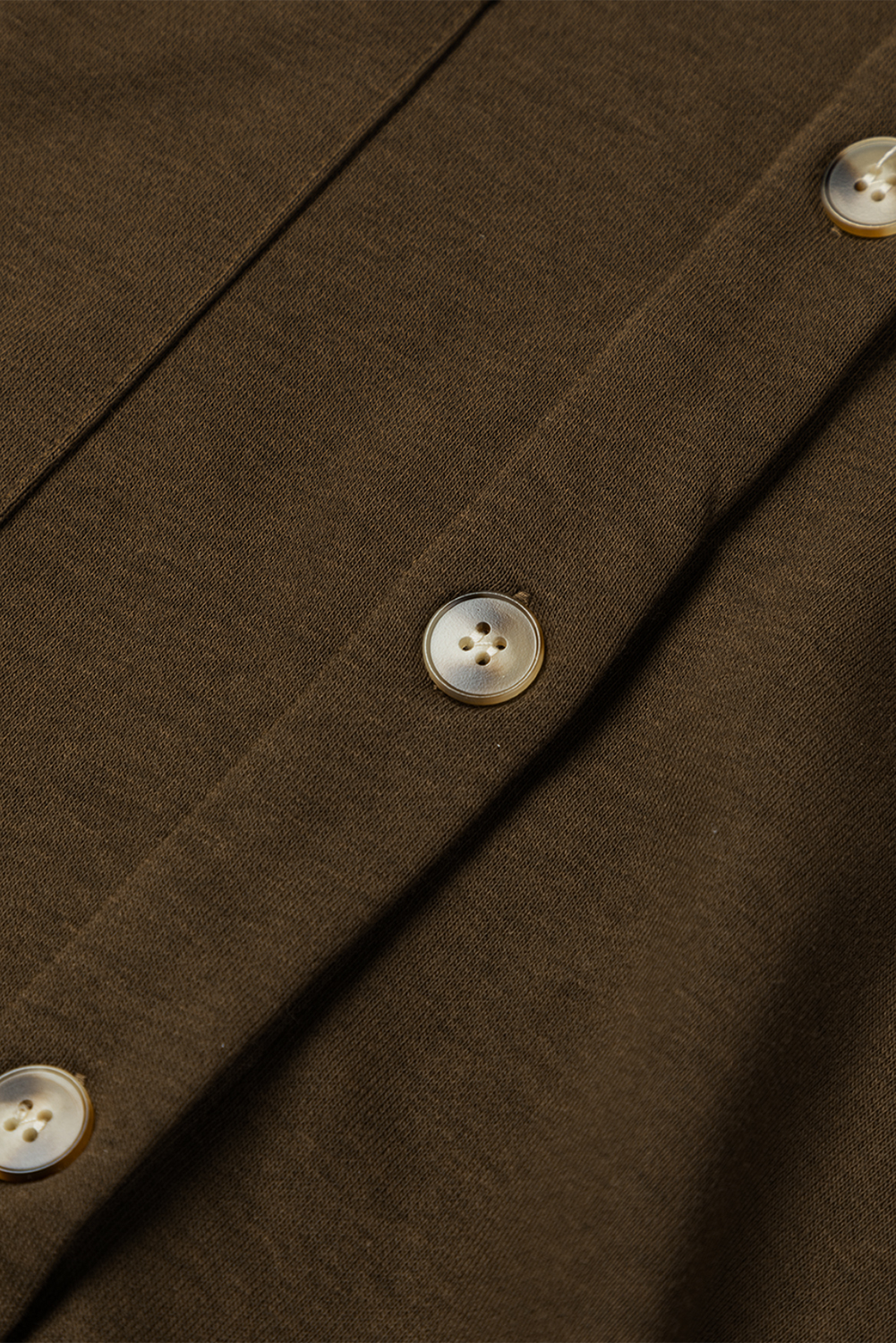 Dark Brown Button Up Contrast Knitted Sleeves Hooded Jacket - loveforevers