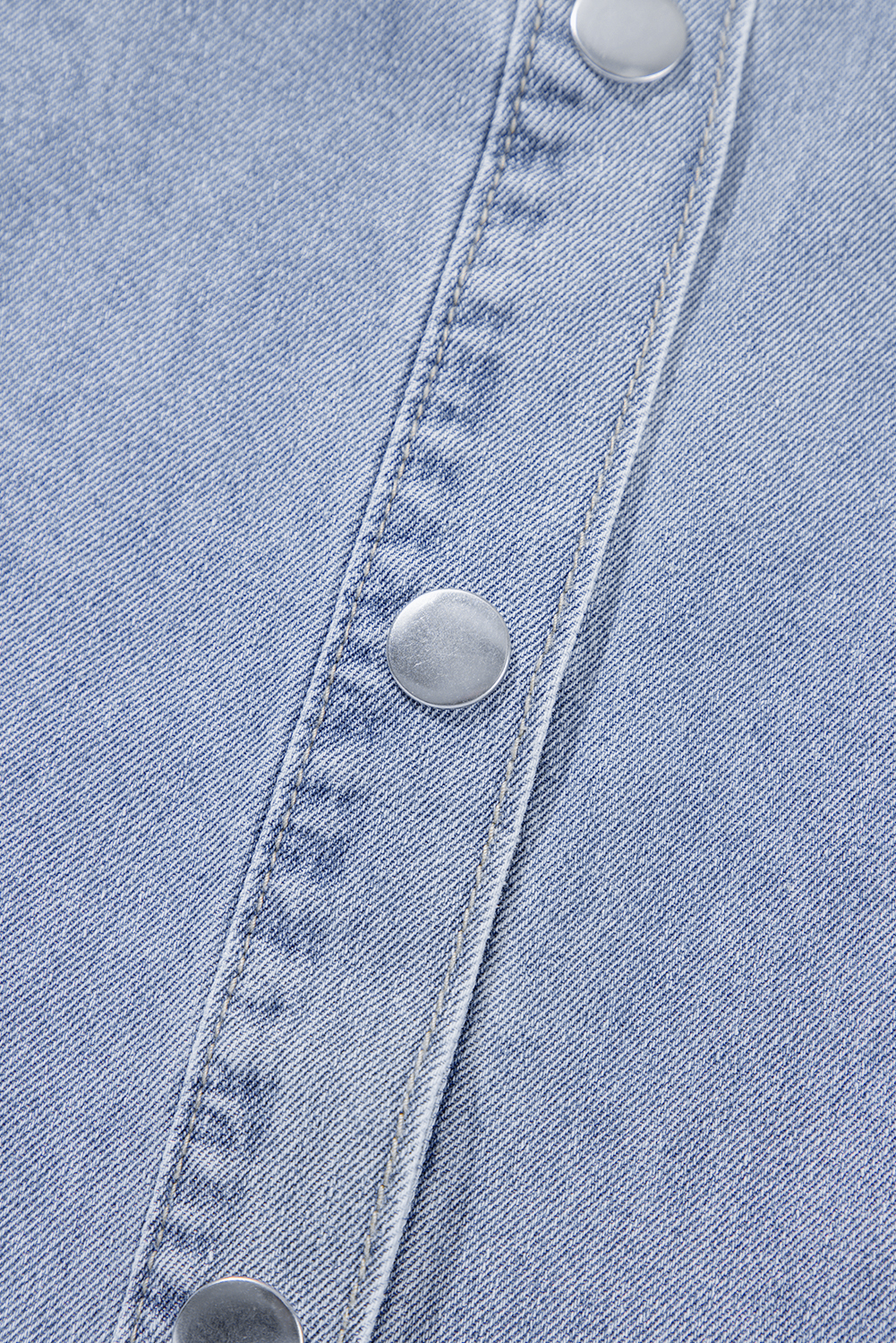 Dusk Blue Denim Pinup Folded Cap Sleeve Shirt - loveforevers