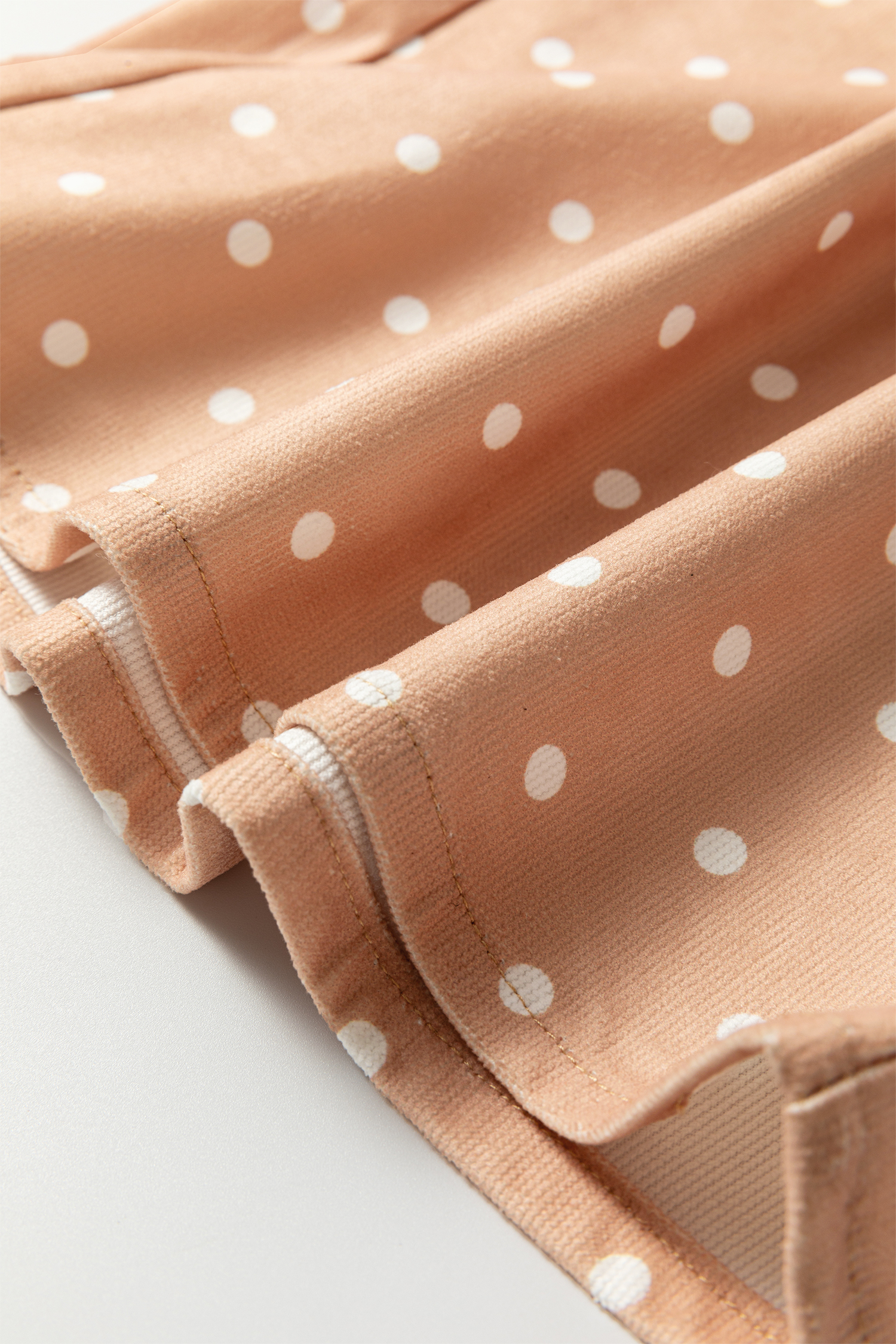 Khaki Polka Dot Print Drawstring Wide Leg Pants - loveforevers