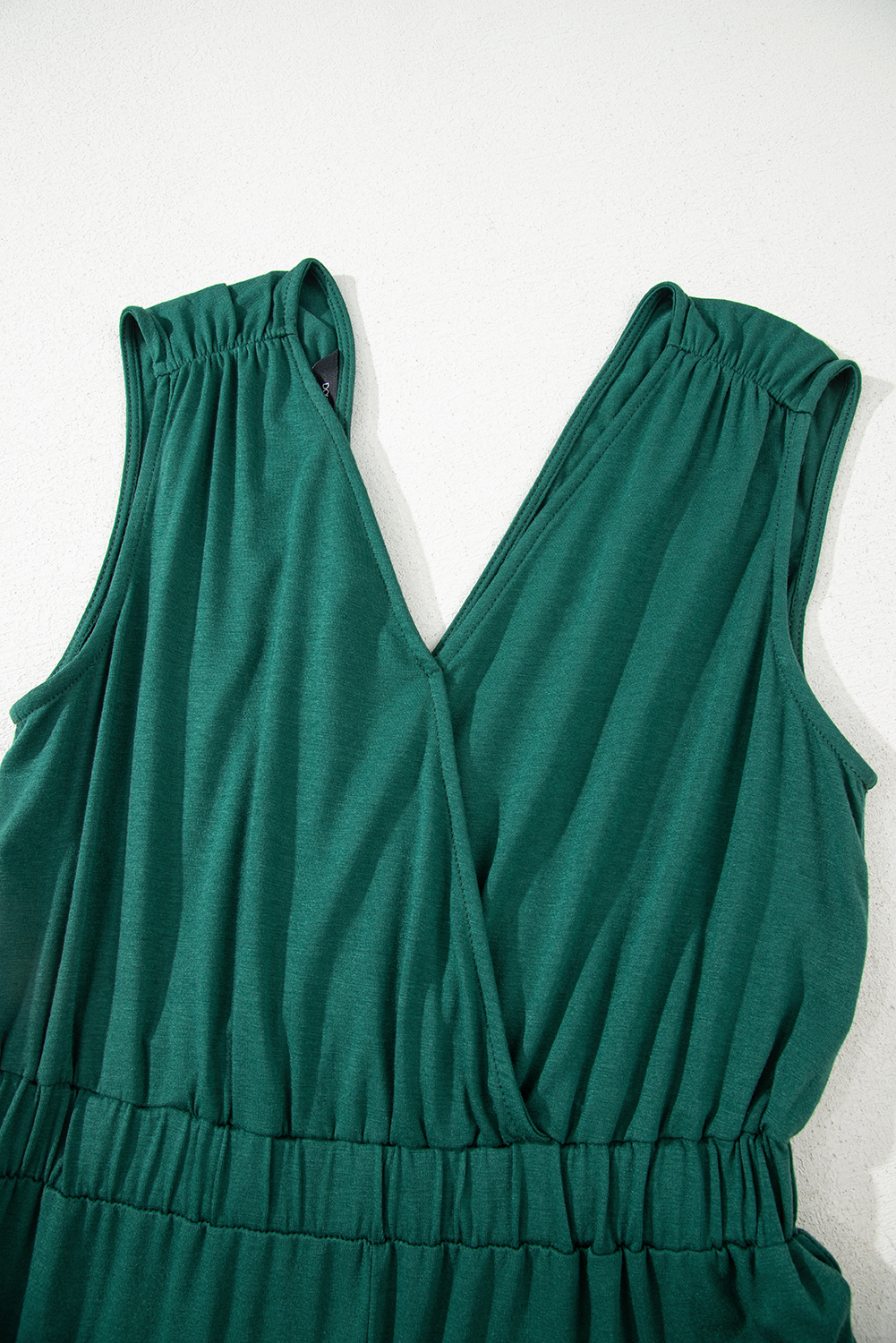 Black Deep V Pleated Crisscross Wide Leg Backless Jumpsuit - loveforevers