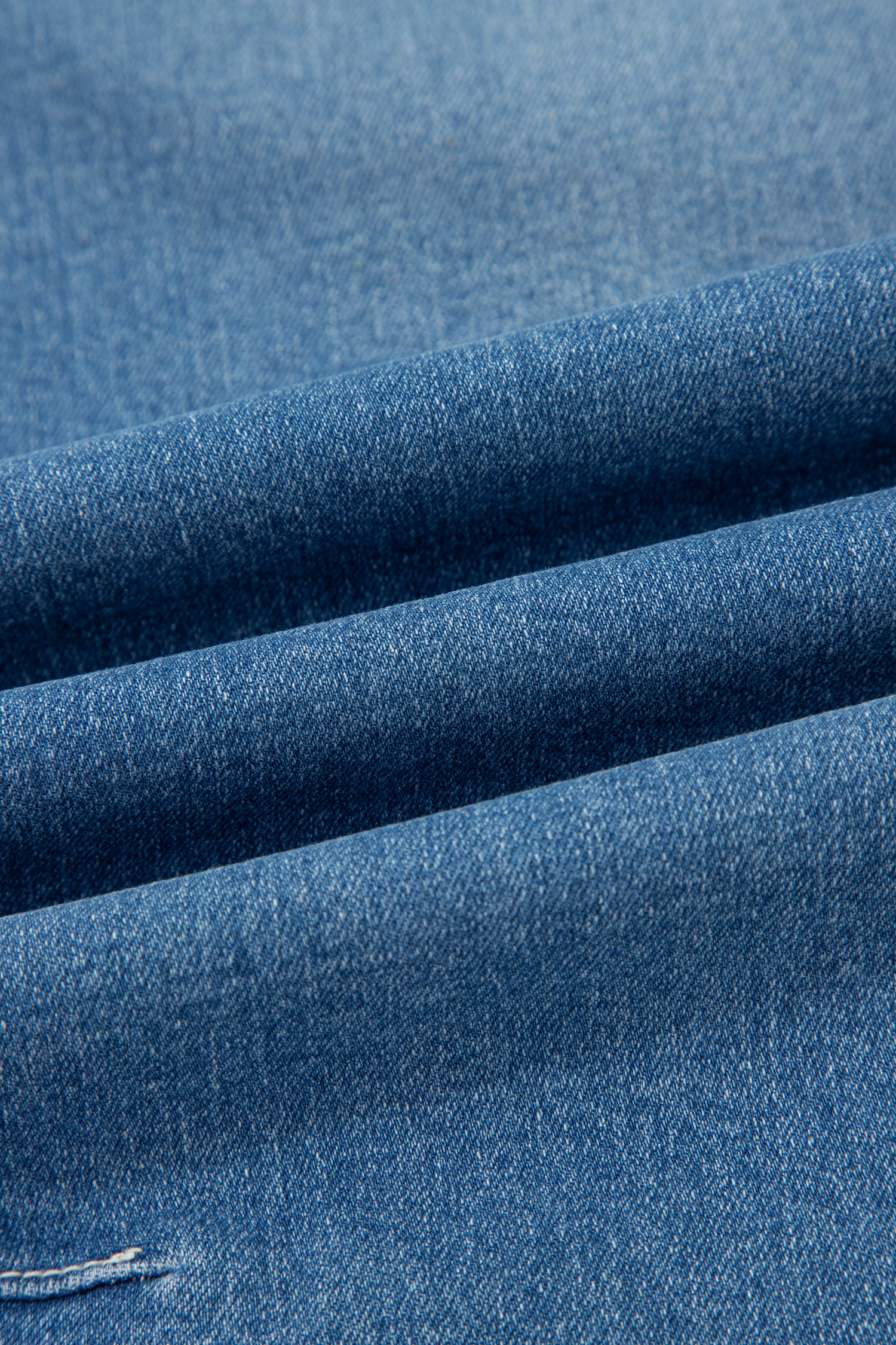 Sky Blue Medium Wash Cuffed Barrel Jeans - loveforevers