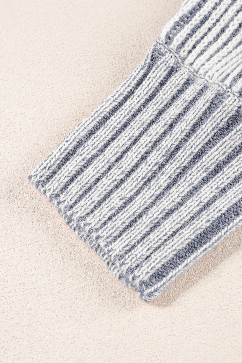 Coffee Striped Print Ribbed Knit Boat Neck Baggy Sweater - loveforevers