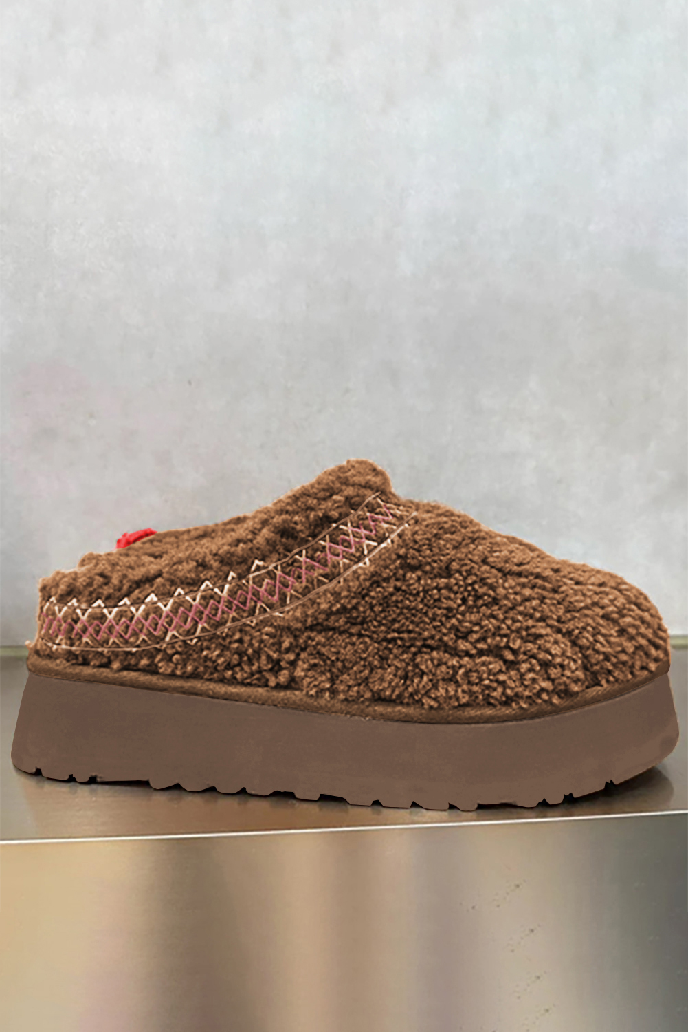 Oatmeal Embroidered Sherpa Plush Thick Sole Snow Boots - loveforevers