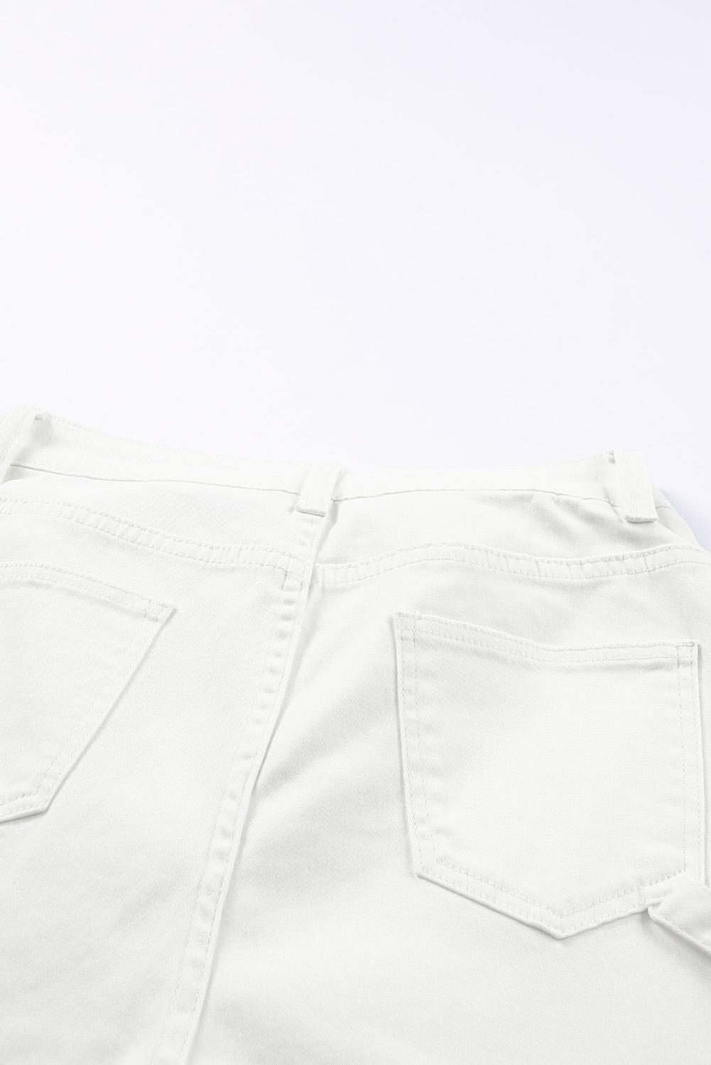 White High Waist Straight Leg Cargo Pants with Pockets - loveforevers