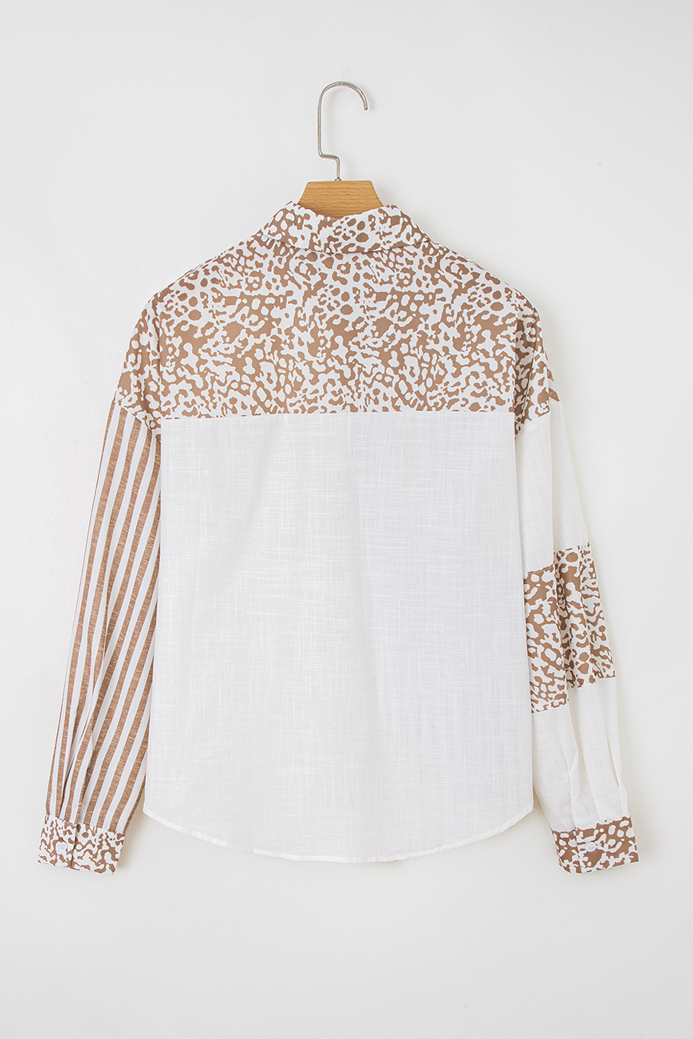 Sky Blue Leopard Striped Western Casual Shirt - loveforevers