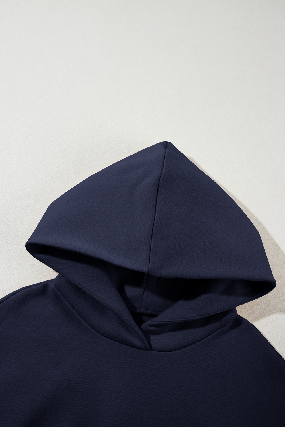 Navy Blue Solid Exposed Seams Hoodie and Joggers Activewear Set - loveforevers