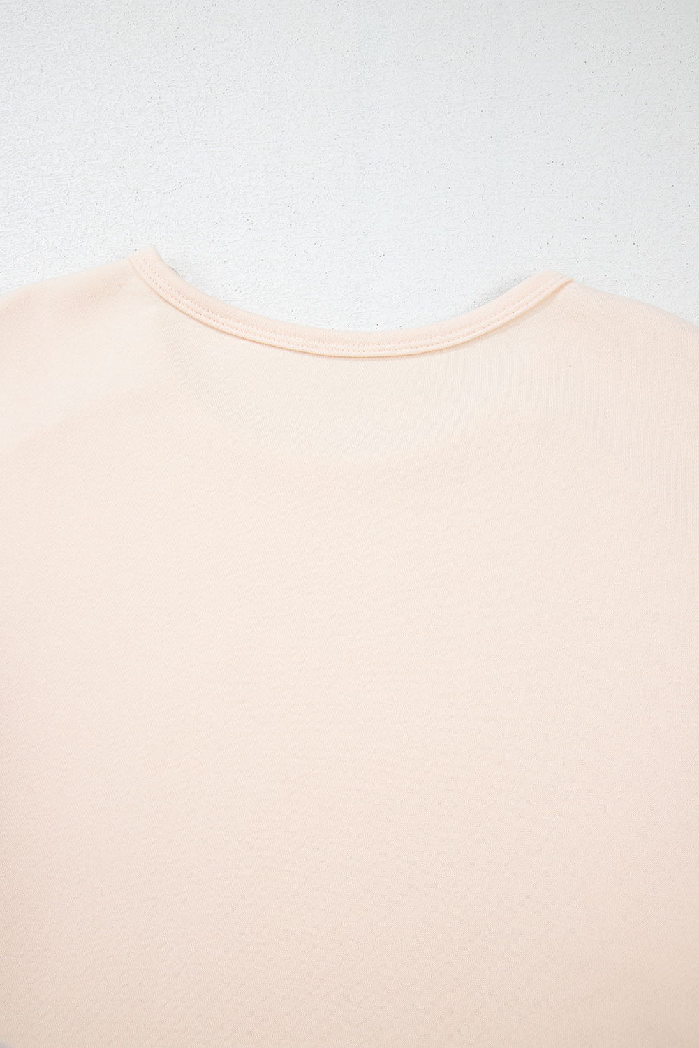 Beige Flower Patch Graphic Exposed Seam Wide Sleeve Top - loveforevers