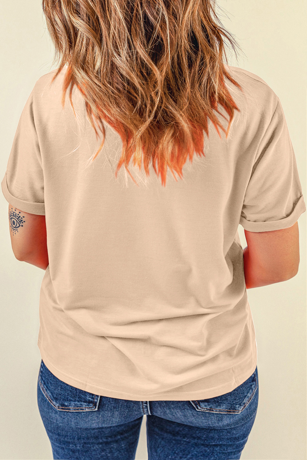 Khaki Casual Plain Crew Neck Tee - loveforevers