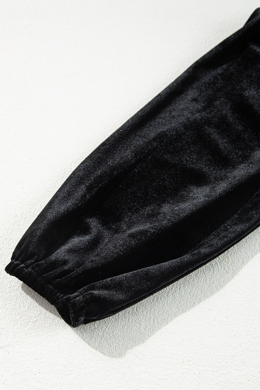 Black Velvet Long Sleeve Surplice High Waist Mini Dress - loveforevers