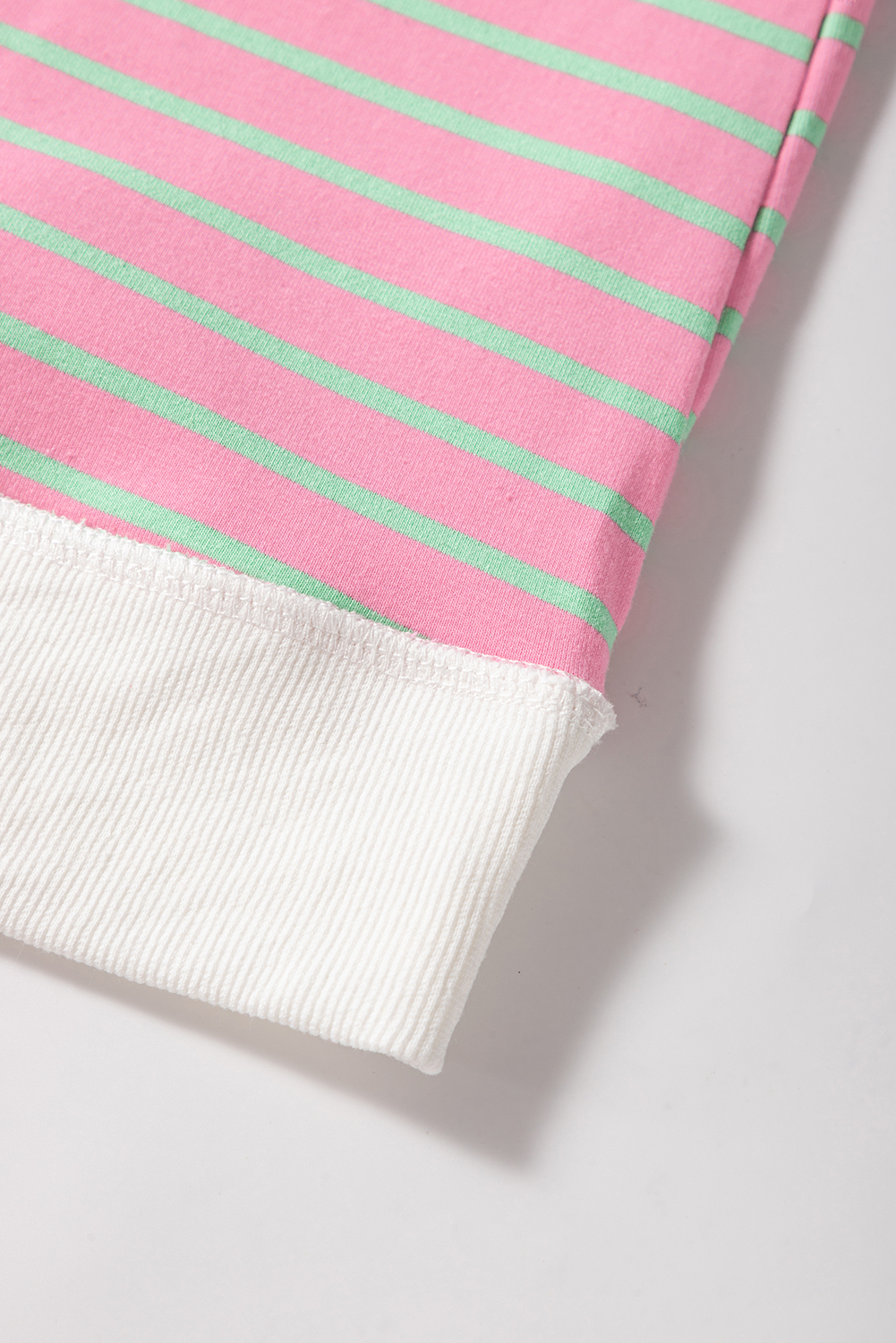 Sachet Pink Striped Crew Neck Cap Sleeve T Shirt - loveforevers