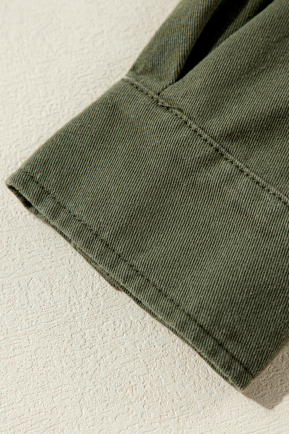 Moss Green Snap Button Zipper Tight Waist Collared Jacket - loveforevers