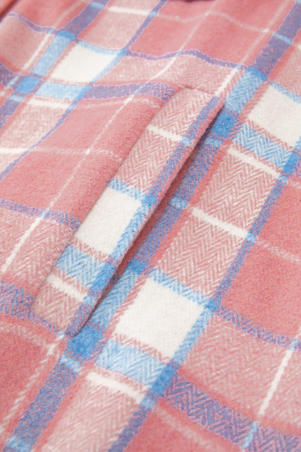 Pink Plaid Flap Pocket Button Up Shacket - loveforevers