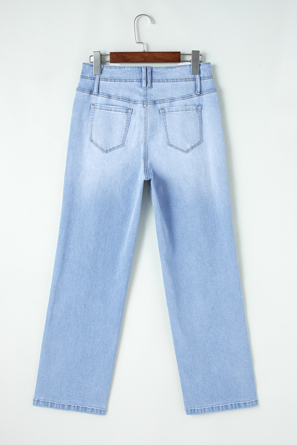 Beau Blue Loose Straight Leg Cropped High Waist Jeans - loveforevers