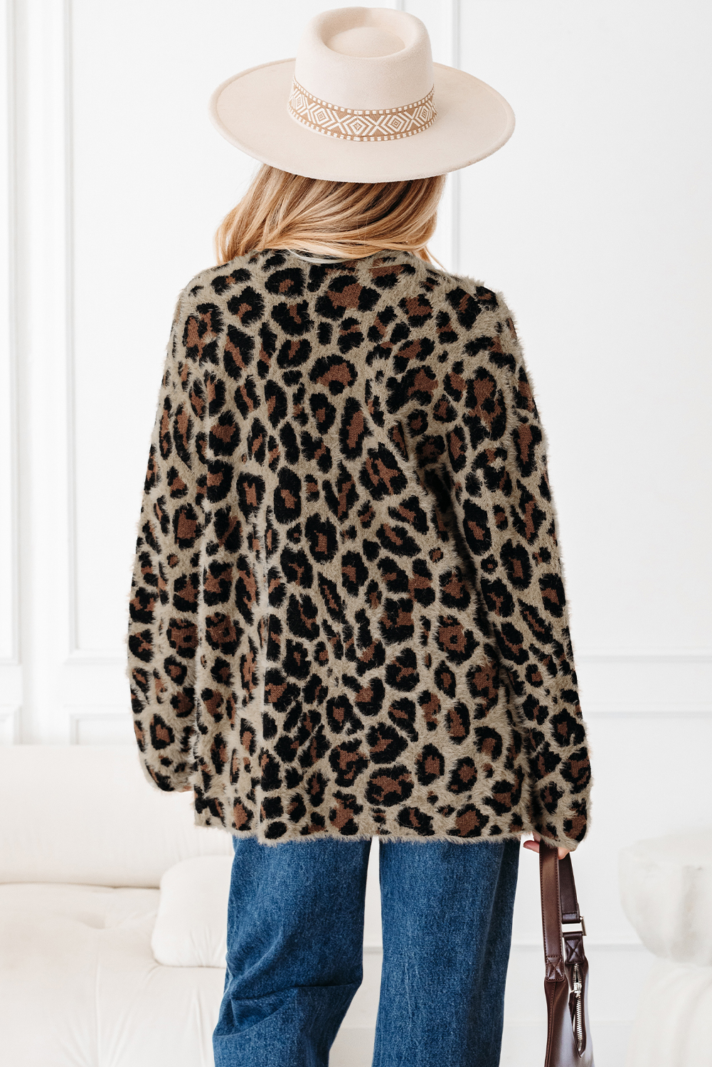 Brown Leopard Open Casual Cardigan - loveforevers