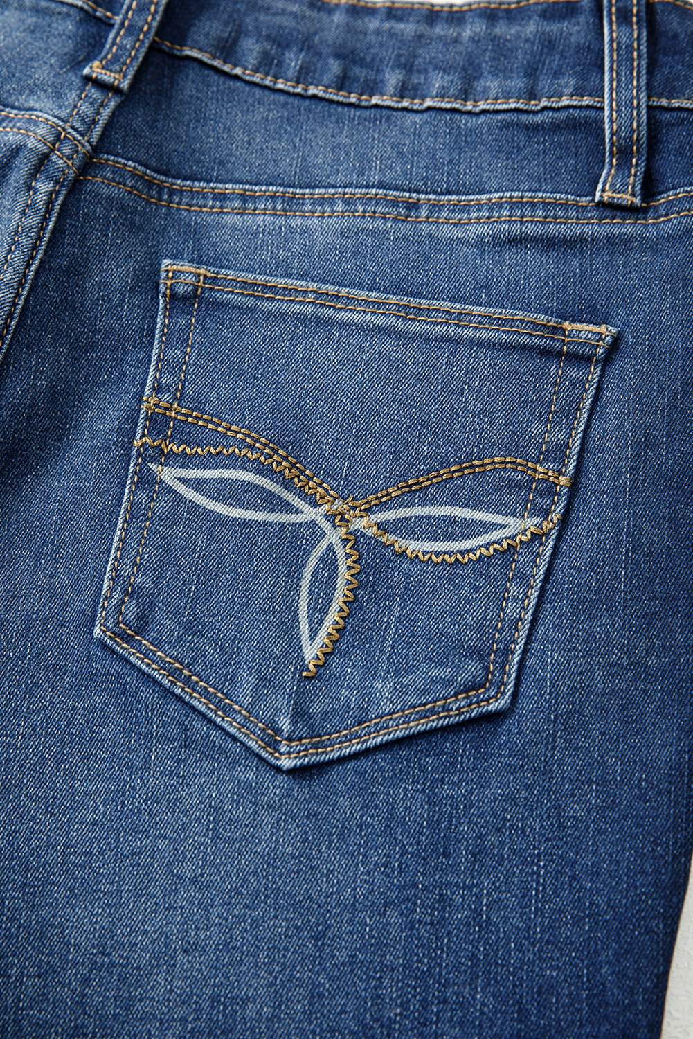 Sail Blue Western Stitch Patched Pocket Bootcut Jeans - loveforevers
