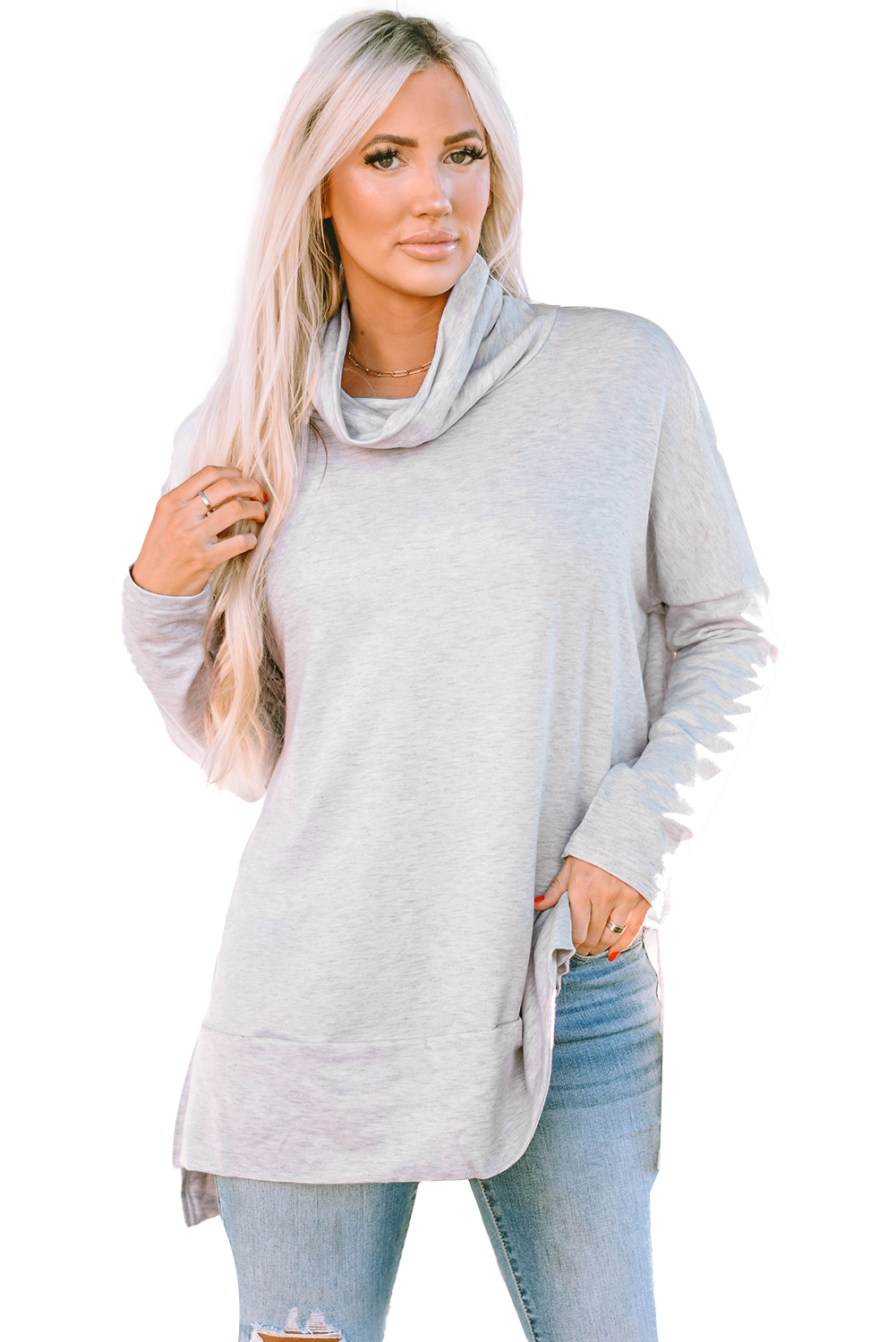 Jungle Green Cowl Neck Shift Tunic Top - loveforevers