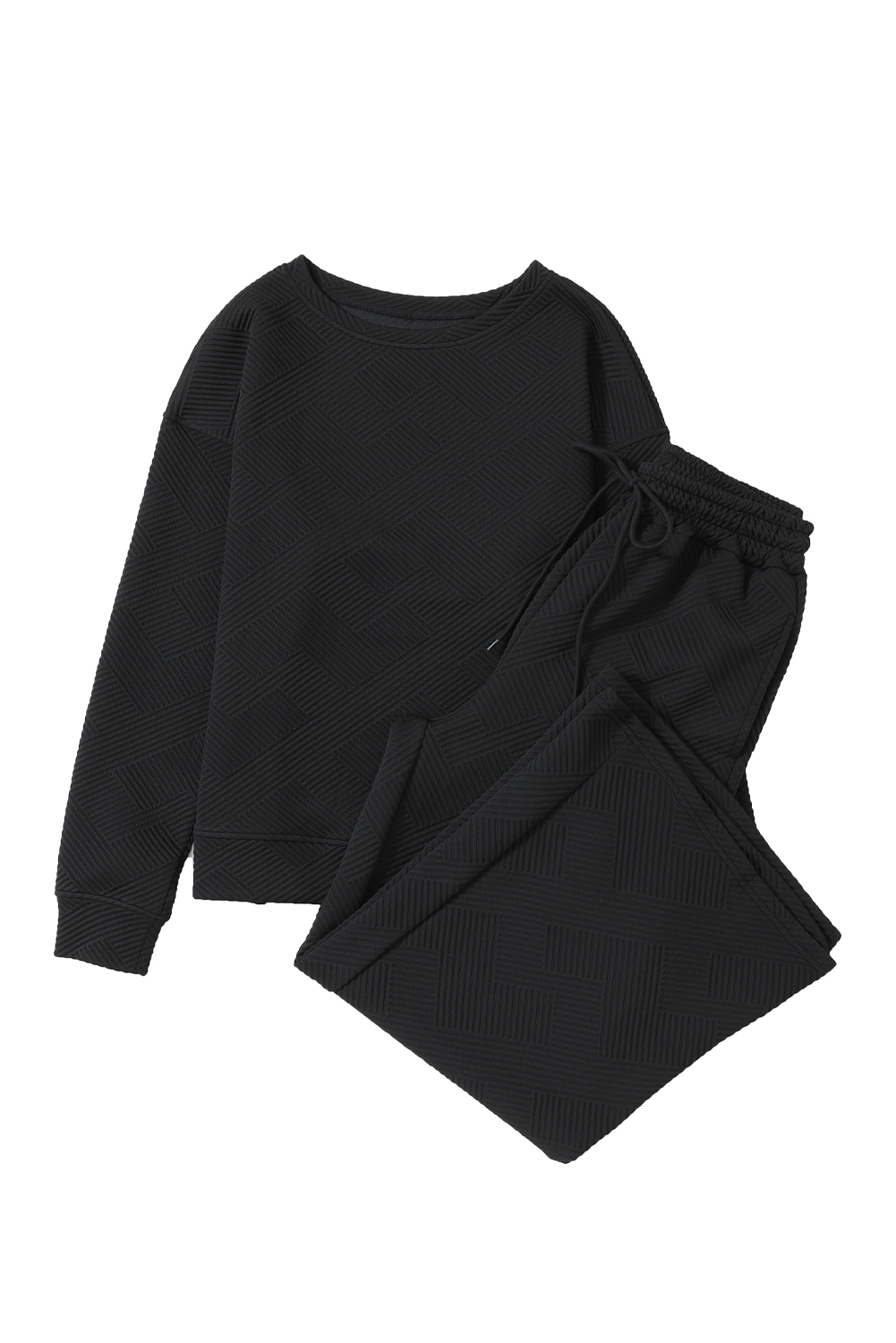 Red Dahlia Ultra Loose Textured 2pcs Slouchy Outfit - loveforevers