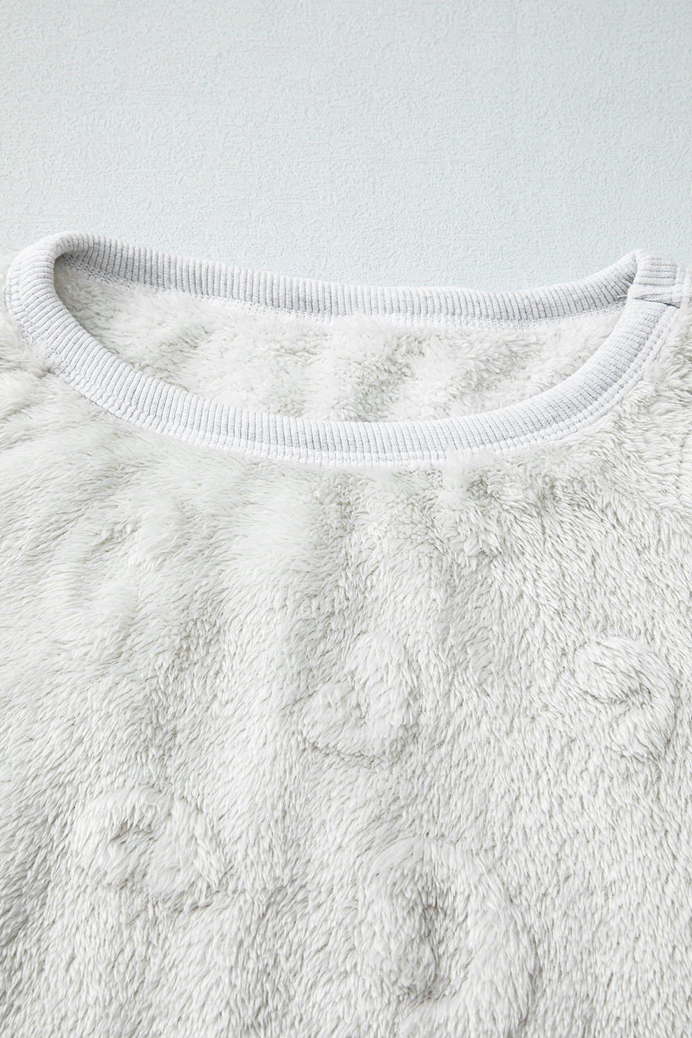 Light Grey Textured Leopard Fleece Loose Two Piece Lounge Set - loveforevers