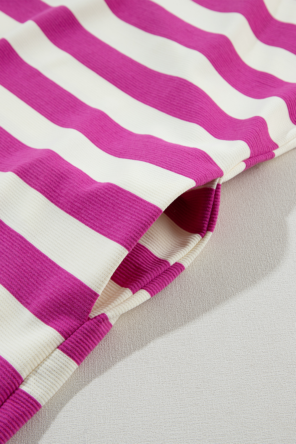 Rose Stripe Cap Sleeve Pocketed Shift T-shirt Dress - loveforevers