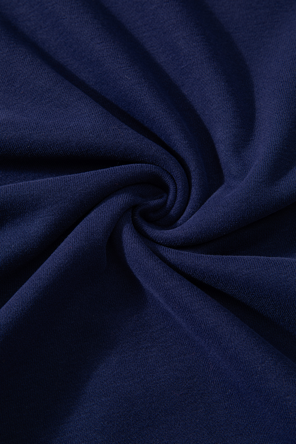 Navy Blue Solid O Neck High Low Hem Pullover Sweatshirt - loveforevers