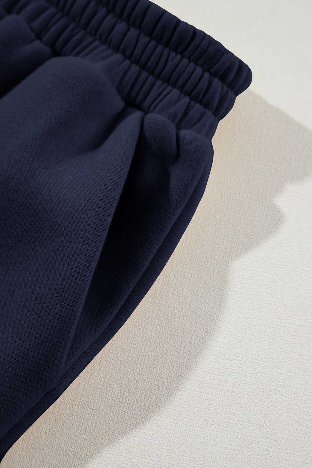 Navy Blue Solid Exposed Seams Hoodie and Joggers Activewear Set - loveforevers