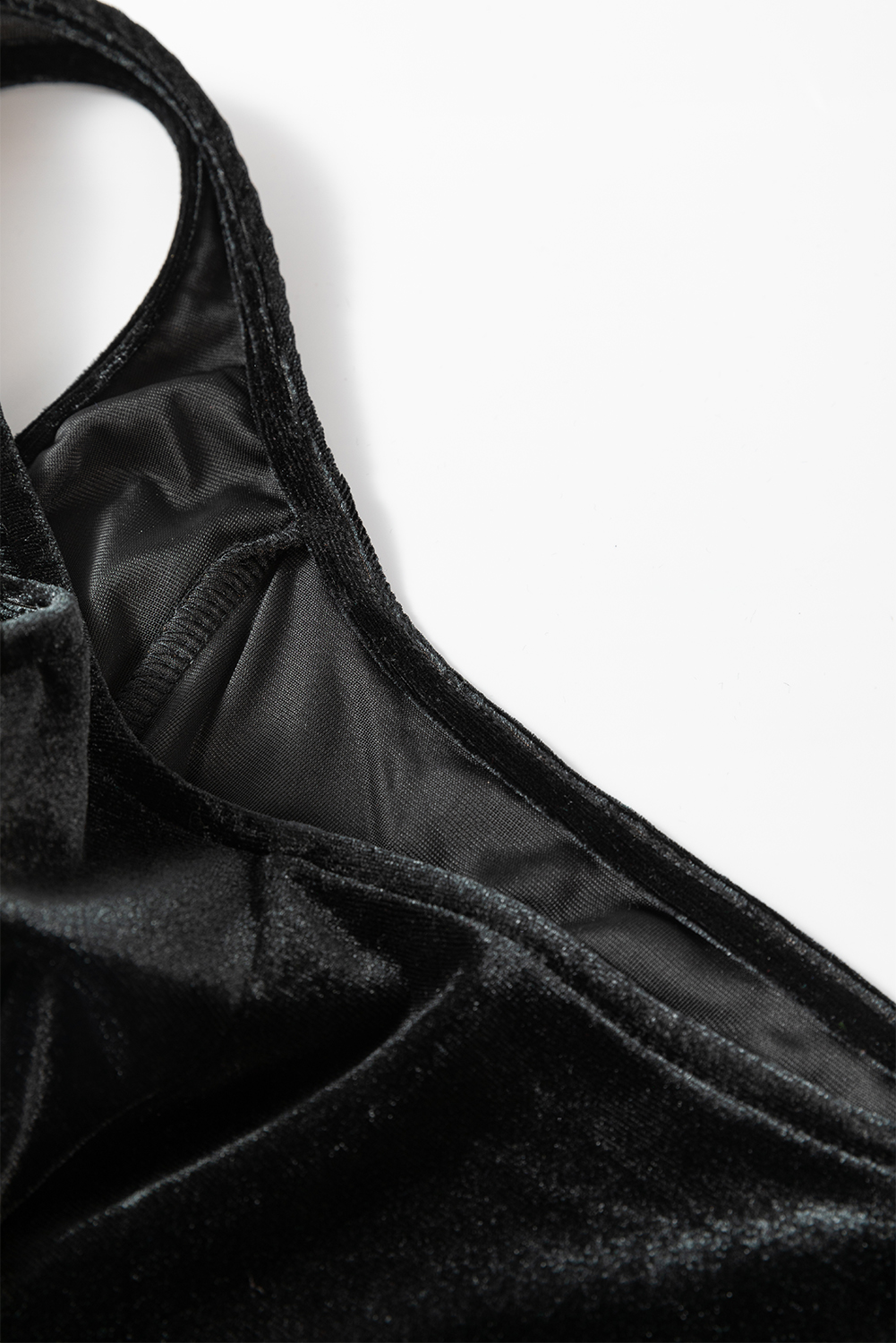 Black Velvet Square Neck Sleeveless High Waist Mini Dress with Pockets - loveforevers