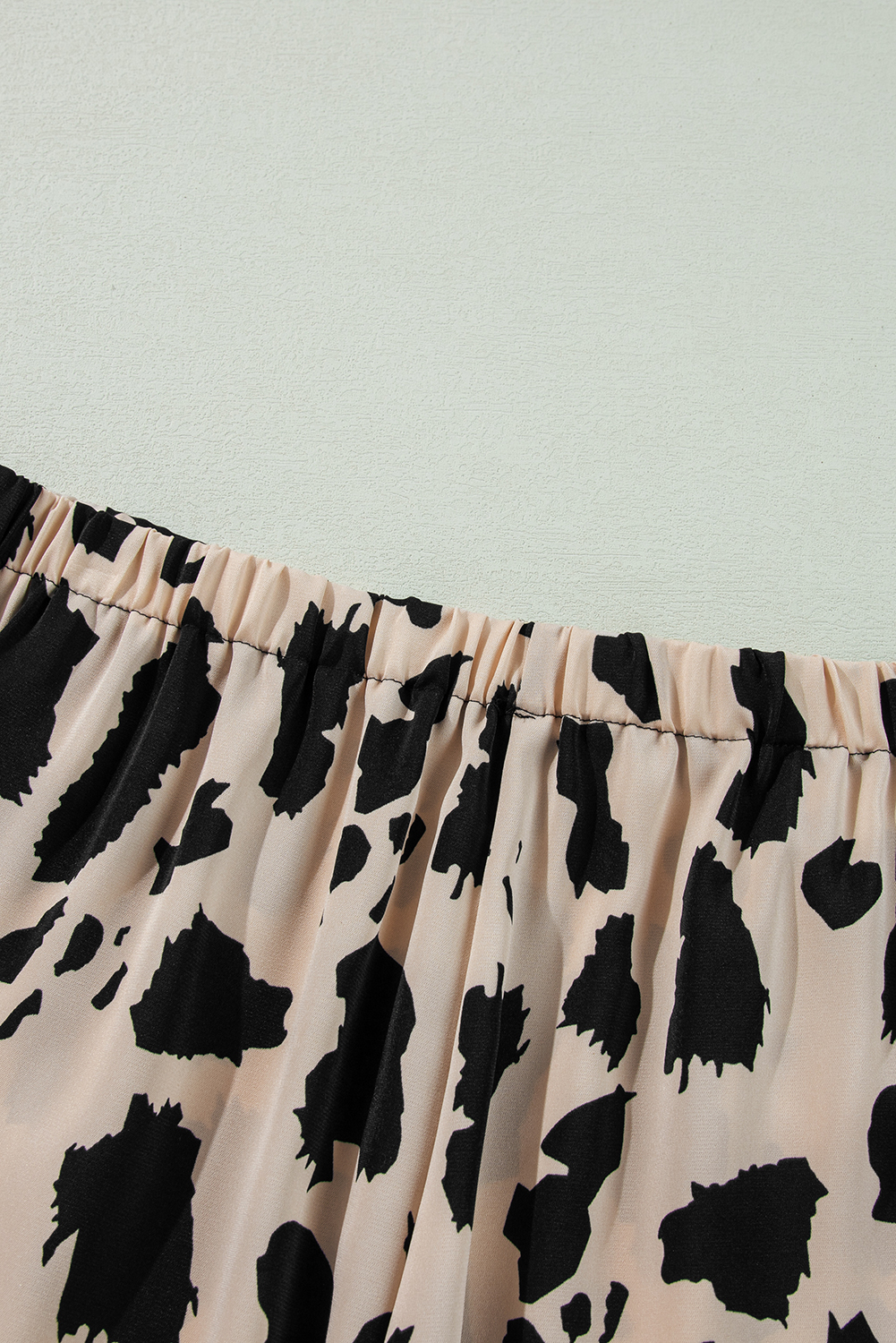 Khaki Cheetah Contrast Trim Loose Fit Two Piece Sleepwear - loveforevers