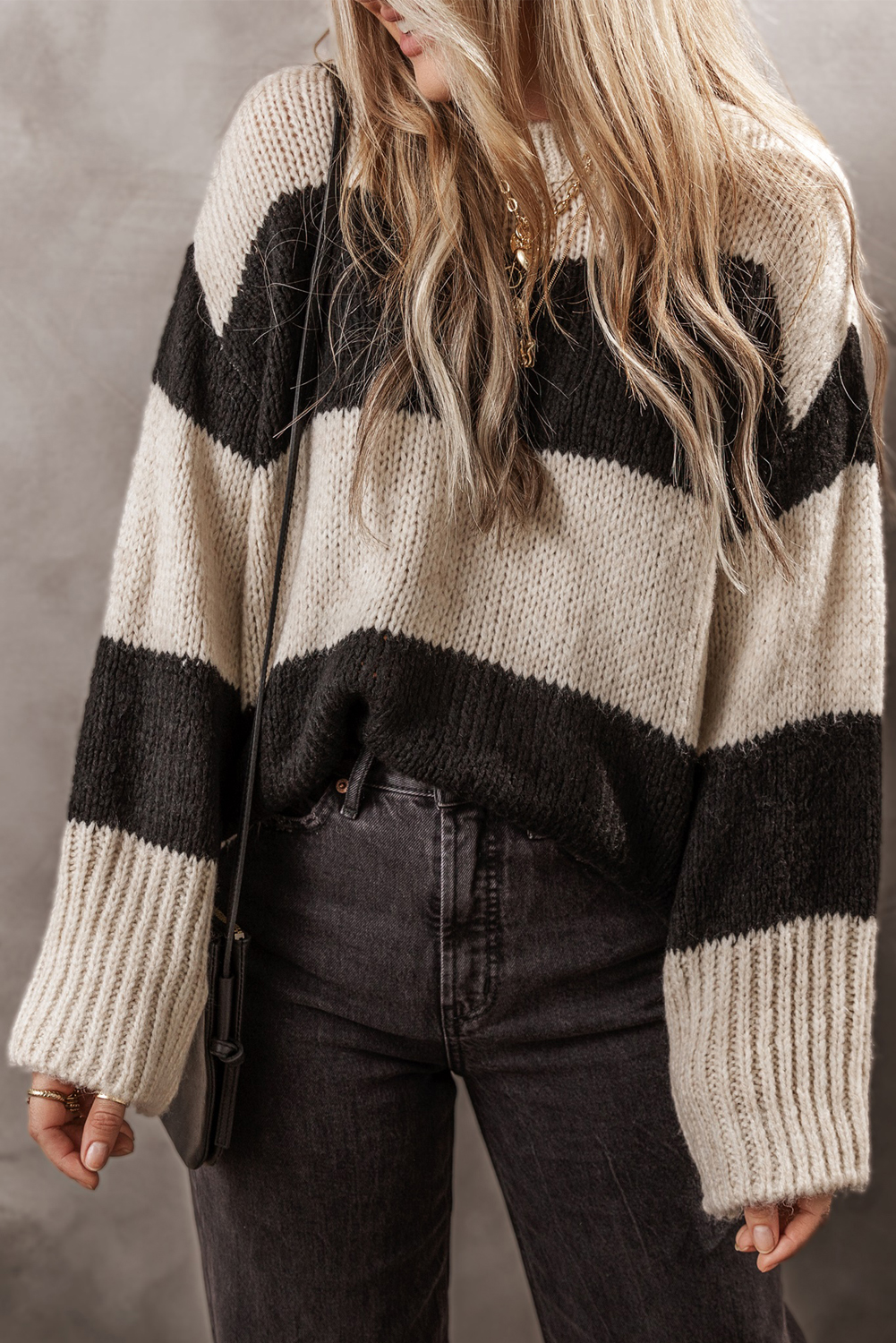 Jet Stream Colorblock Loose Pullover Sweater - loveforevers